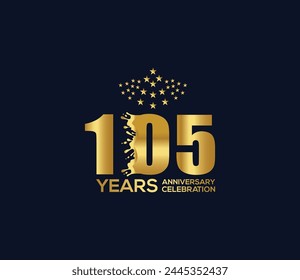 Celebration of Festivals Days 105 Year Anniversary, Invitations, Party Events, Company Based, Banners, Posters, Card Material, Gold Colors Design