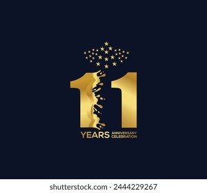 Celebration of Festivals Days 11 Year Anniversary, Invitations, Party Events, Company Based, Banners, Posters, Card Material, Gold Colors Design