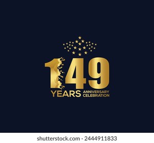 Celebration of Festivals Days 149 Year Anniversary, Invitations, Party Events, Company Based, Banners, Posters, Card Material, Gold Colors Design