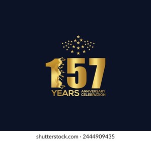 Celebration of Festivals Days 157 Year Anniversary, Invitations, Party Events, Company Based, Banners, Posters, Card Material, Gold Colors Design