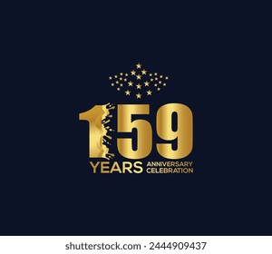 Celebration of Festivals Days 159 Year Anniversary, Invitations, Party Events, Company Based, Banners, Posters, Card Material, Gold Colors Design