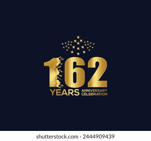 Celebration of Festivals Days 162 Year Anniversary, Invitations, Party Events, Company Based, Banners, Posters, Card Material, Gold Colors Design