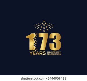 Celebration of Festivals Days 173 Year Anniversary, Invitations, Party Events, Company Based, Banners, Posters, Card Material, Gold Colors Design