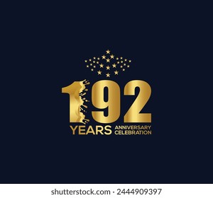 Celebration of Festivals Days 192 Year Anniversary, Invitations, Party Events, Company Based, Banners, Posters, Card Material, Gold Colors Design