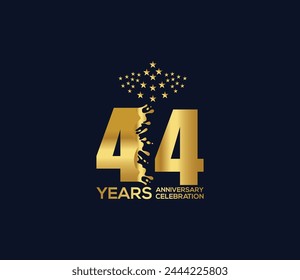 Celebration of Festivals Days 44 Year Anniversary, Invitations, Party Events, Company Based, Banners, Posters, Card Material, Gold Colors Design