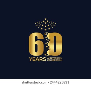 Celebration of Festivals Days 60 Year Anniversary, Invitations, Party Events, Company Based, Banners, Posters, Card Material, Gold Colors Design