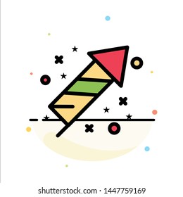 Celebration, Festivity, Fireworks, Holiday Abstract Flat Color Icon Template
