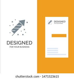 Celebration, Festivity, Fireworks, Holiday Grey Logo Design and Business Card Template