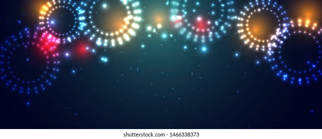 celebration fireworks for Happy new year 2020