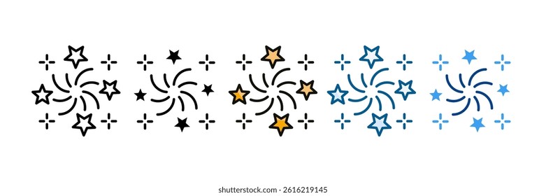 Celebration Fireworks Icon Set Multiple Style Collection
