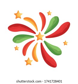 celebration fireworks splash flat style icon vector illustration design