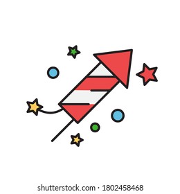 Celebration fireworks vector icon symbol isolated on white background