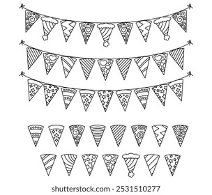 Celebration flag, Happy birthday garland flags decoration vector