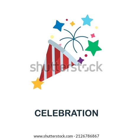 Celebration flat icon. Colored element sign from celebration collection. Flat Celebration icon sign for web design, infographics and more.
