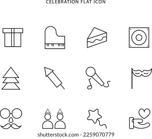 Celebration flat icon set Easily download and customize  for work