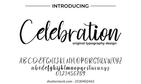 Celebration Font Stylish brush painted an uppercase vector letters, alphabet, typeface