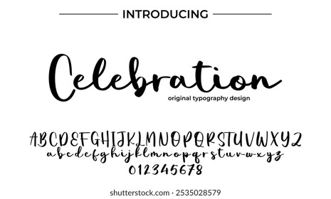 Celebration Font Stylish brush painted an uppercase vector letters, alphabet, typeface