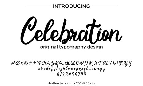 Celebration Font Stylish brush painted an uppercase vector letters, alphabet, typeface