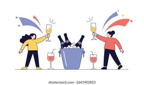 Celebration With Friends Enjoying Wine Together In A Festive Event