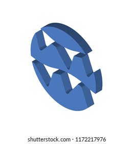Celebration garlands isometric left top view 3D icon