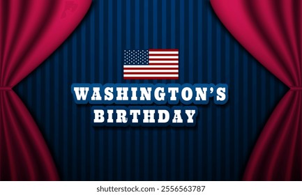 Celebration Of George Washington's Birthday In United States Background Vector Illustration