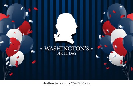 Celebration Of George Washington's Birthday In United States Background Vector Illustration