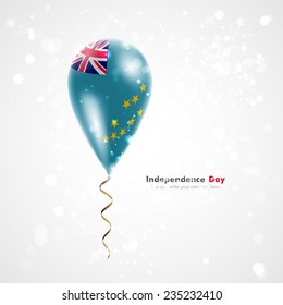Celebration and gifts. Ribbon in the colors are twisted under the balloon. Independence Day. Balloons on the feast the national  Flag of Tuvalu