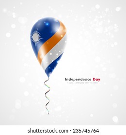 Celebration and gifts. Ribbon in the colors are twisted under the balloon. Independence Day. Balloons on the feast the national Flag of the Marshall Islands