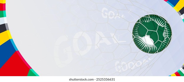 Celebration Goal for African Union football team in colorful design. Perfect for illustrating soccer success, international football tournaments, and sports-themed promotions. Vector template.