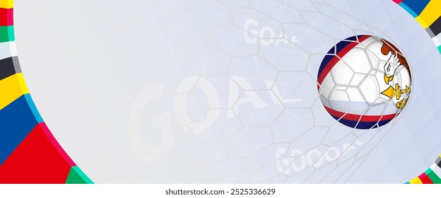 Celebration Goal for American Samoa football team in colorful design. Perfect for illustrating soccer success, international football tournaments, and sports-themed promotions. Vector template.