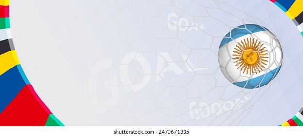 Celebration Goal for Argentina football team in colorful design. Perfect for illustrating soccer success, international football tournaments, and sports-themed promotions. Vector template.