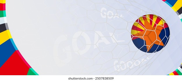 Celebration Goal for Arizona football team in colorful design. Perfect for illustrating soccer success, international football tournaments, and sports-themed promotions. Vector template.