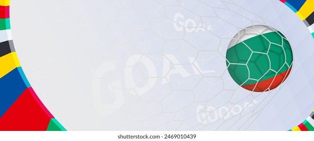 Celebration Goal for Bulgaria football team in colorful design. Perfect for illustrating soccer success, international football tournaments, and sports-themed promotions. Vector template.