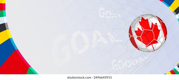 Celebration Goal for Canada football team in colorful design. Perfect for illustrating soccer success, international football tournaments, and sports-themed promotions. Vector template.