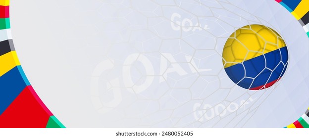 Celebration Goal for Colombia football team in colorful design. Perfect for illustrating soccer success, international football tournaments, and sports-themed promotions. Vector template.