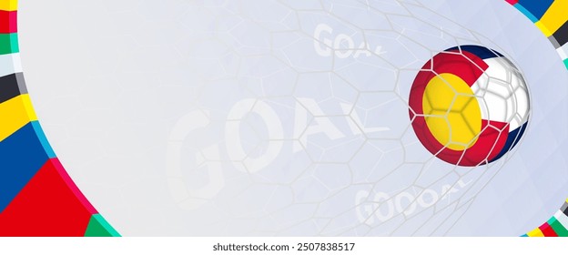 Celebration Goal for Colorado football team in colorful design. Perfect for illustrating soccer success, international football tournaments, and sports-themed promotions. Vector template.