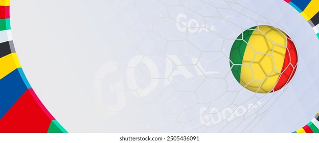 Celebration Goal for Congo football team in colorful design. Perfect for illustrating soccer success, international football tournaments, and sports-themed promotions. Vector template.