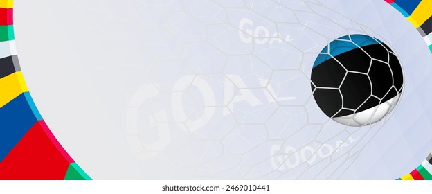 Celebration Goal for Estonia football team in colorful design. Perfect for illustrating soccer success, international football tournaments, and sports-themed promotions. Vector template.