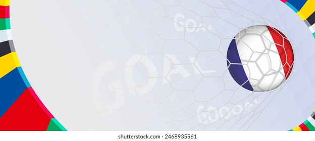 Celebration Goal for France football team in colorful design. Perfect for illustrating soccer success, international football tournaments, and sports-themed promotions. Vector template.