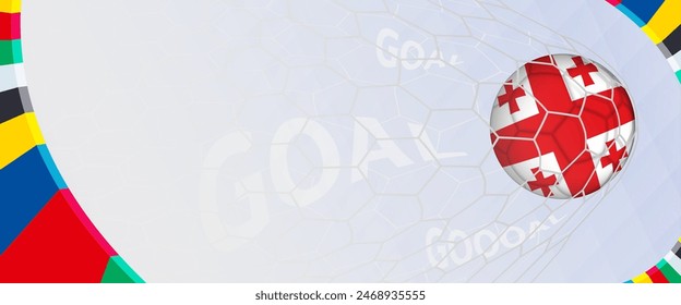 Celebration Goal for Georgia football team in colorful design. Perfect for illustrating soccer success, international football tournaments, and sports-themed promotions. Vector template.