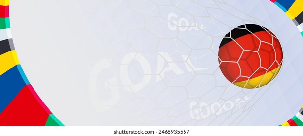 Gol de celebración para el equipo de fútbol de Alemania en diseño colorido. Perfecto para ilustrar el éxito del fútbol, torneos internacionales de fútbol y promociones con temas deportivos. Vector Plantilla.