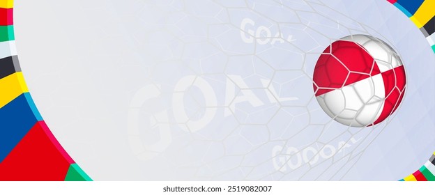 Celebration Goal for Greenland football team in colorful design. Perfect for illustrating soccer success, international football tournaments, and sports-themed promotions. Vector template.