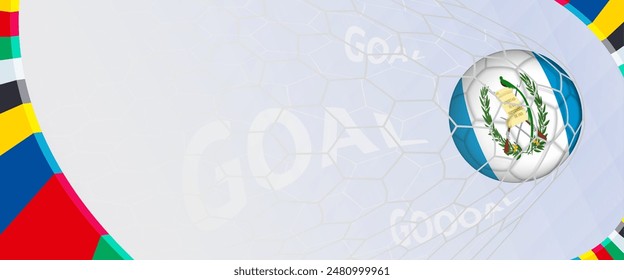 Celebration Goal for Guatemala football team in colorful design. Perfect for illustrating soccer success, international football tournaments, and sports-themed promotions. Vector template.