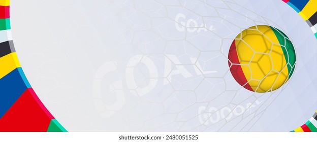 Celebration Goal for Guinea football team in colorful design. Perfect for illustrating soccer success, international football tournaments, and sports-themed promotions. Vector template.
