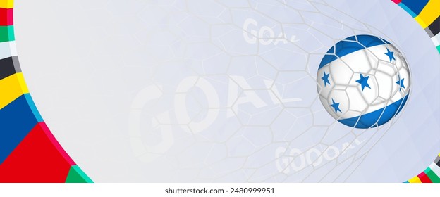 Celebration Goal for Honduras football team in colorful design. Perfect for illustrating soccer success, international football tournaments, and sports-themed promotions. Vector template.