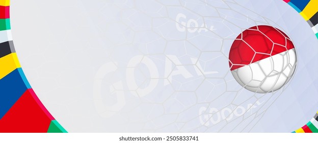 Celebration Goal for Indonesia football team in colorful design. Perfect for illustrating soccer success, international football tournaments, and sports-themed promotions. Vector template.