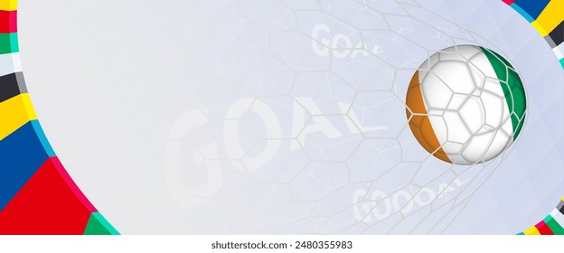 Celebration Goal for Ivory Coast football team in colorful design. Perfect for illustrating soccer success, international football tournaments, and sports-themed promotions. Vector template.