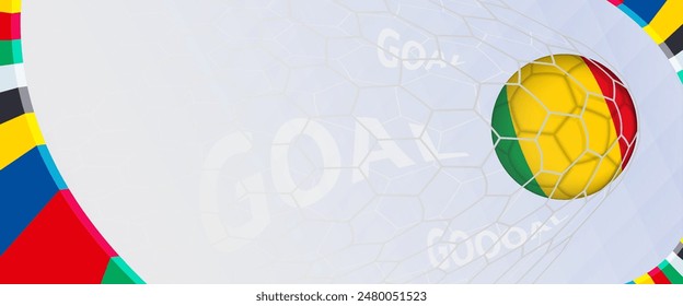 Celebration Goal for Mali football team in colorful design. Perfect for illustrating soccer success, international football tournaments, and sports-themed promotions. Vector template.