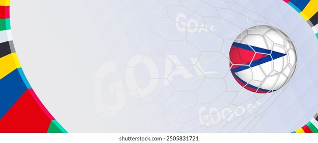 Celebration Goal for Nepal football team in colorful design. Perfect for illustrating soccer success, international football tournaments, and sports-themed promotions. Vector template.