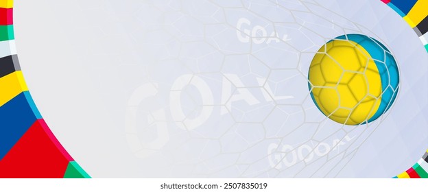 Celebration Goal for Palau football team in colorful design. Perfect for illustrating soccer success, international football tournaments, and sports-themed promotions. Vector template.